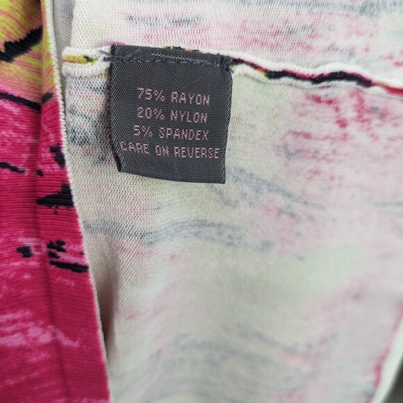 Metric Pink Abstract Ruffle Neckline Top - Picture 5 of 9